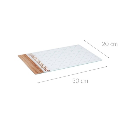Deska do krojenia ze szkła hartowanego, 20 x 30 cm