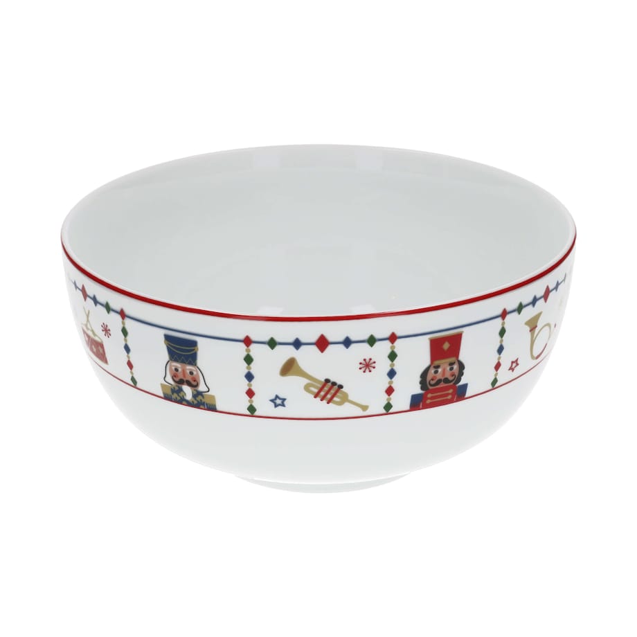 Miska okrągła do sałatek The Christmas Band - Biały, 25 cm
