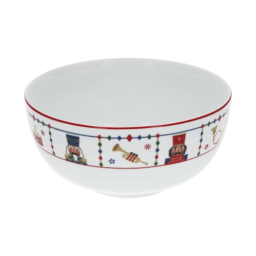 Miska okrągła do sałatek The Christmas Band - Biały, 25 cm