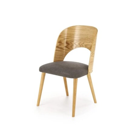 Krzesło tapicerowane CADIZ dąb/szare