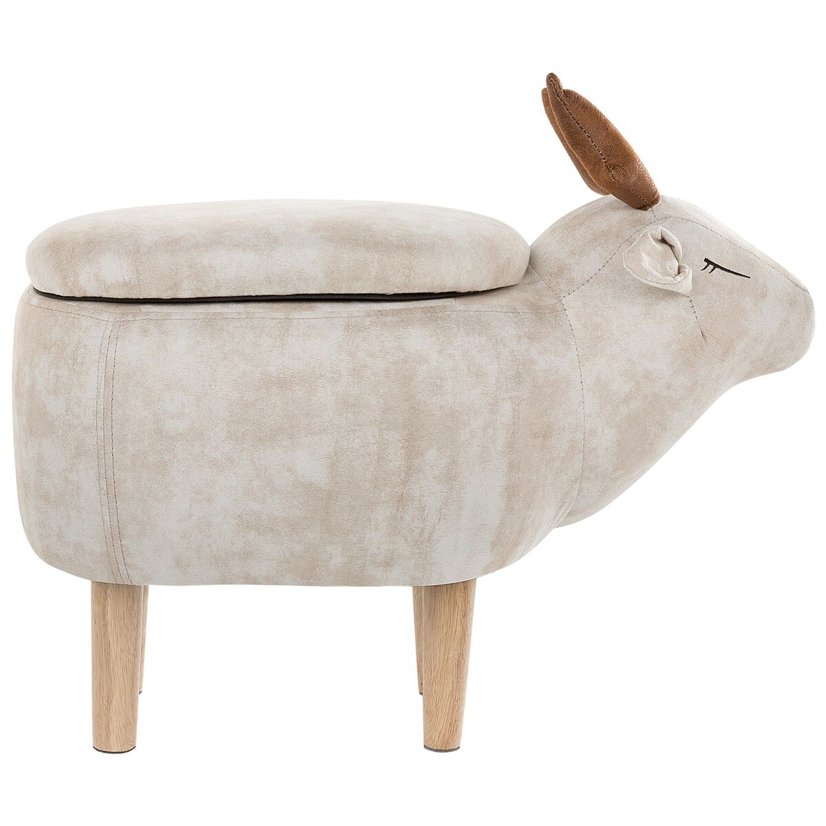 Pufa zwierzak ze schowkiem REINDEER Beżowy Renifer