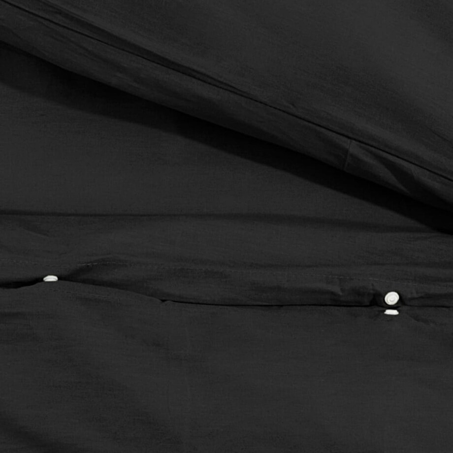 vidaXL Zestaw pościeli, czarny, 200x200 cm, bawełna
