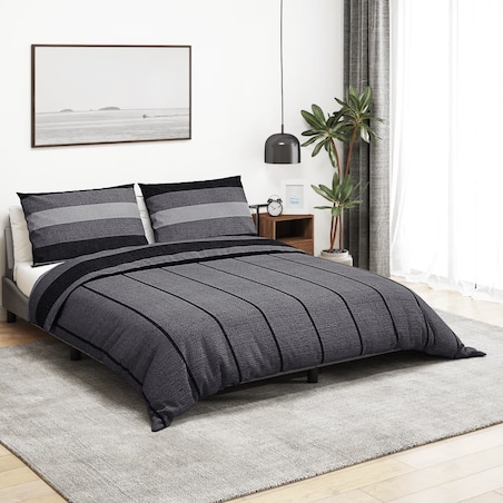vidaXL Zestaw pościeli, ciemnoszary, 220x240 cm, bawełna