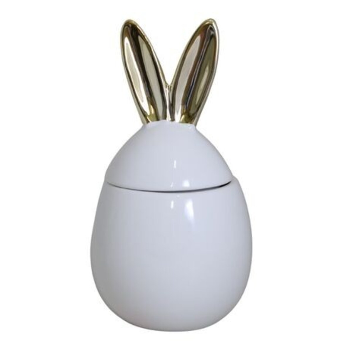 Dekoracja - jajko ceramiczne 19x10x10 cm otwierane OREJADA białe