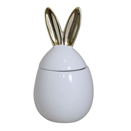 Dekoracja - jajko ceramiczne 19x10x10 cm otwierane OREJADA białe