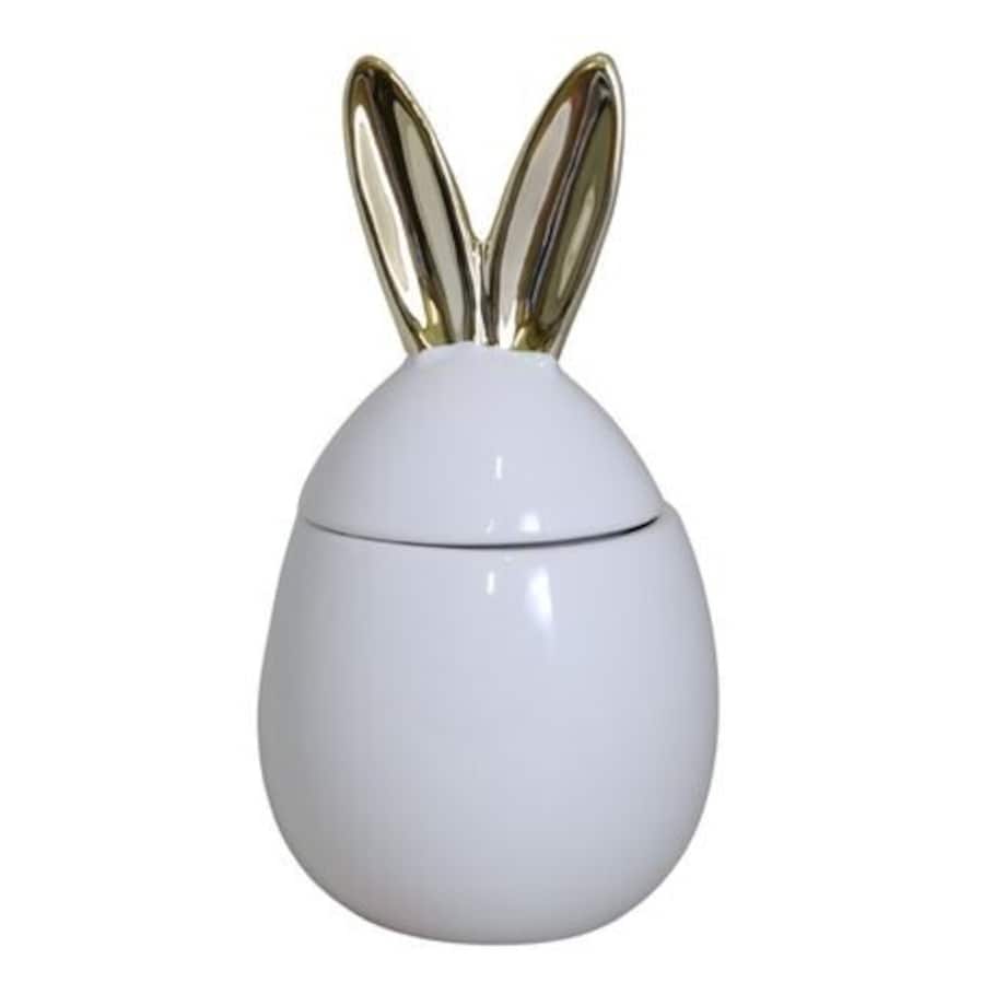 Dekoracja - jajko ceramiczne 19x10x10 cm otwierane OREJADA białe