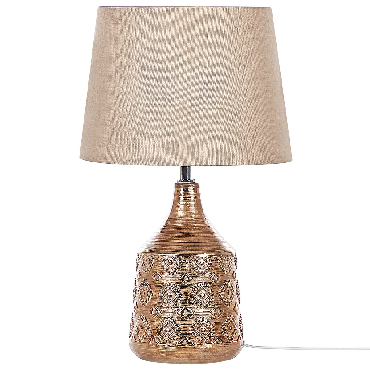 Lampa stołowa WARI Ceramika Złoty brąz
