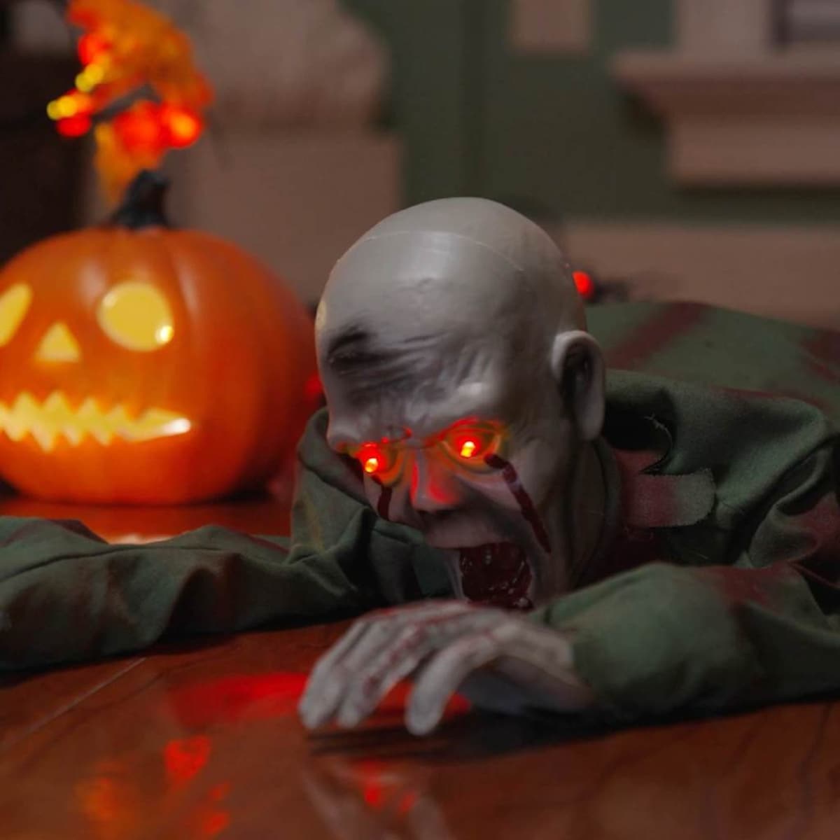 vidaXL Halloween Chodzące Zombie Zielony 112 x 25.5 x 21.5 cm