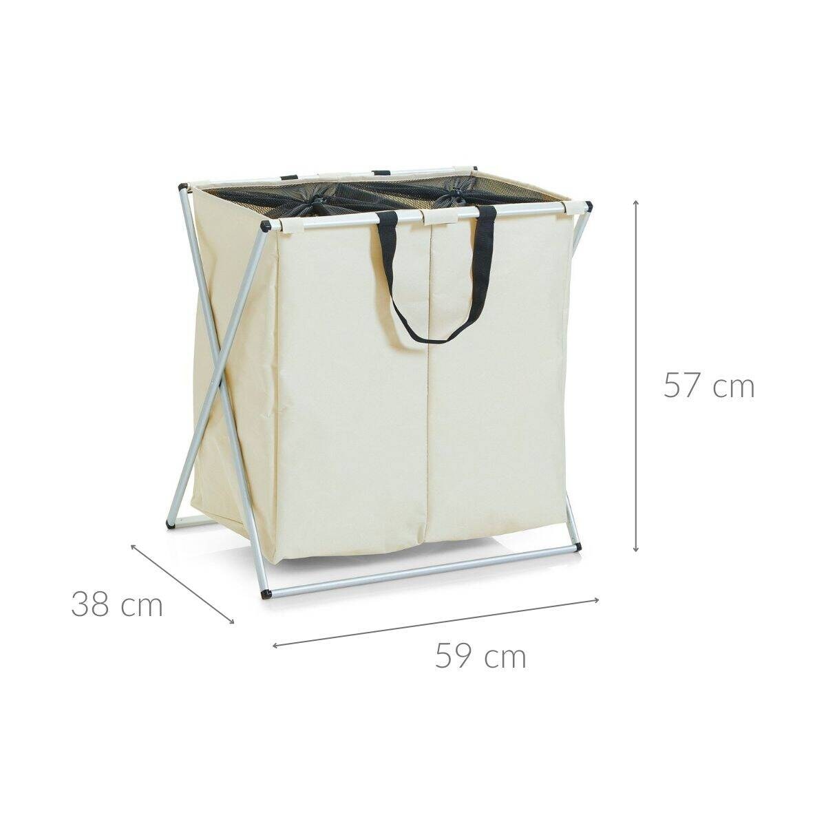 Pojemnik na pranie, 2 komorowy kosz na brudną bieliznę 128 litrów, ZELLER