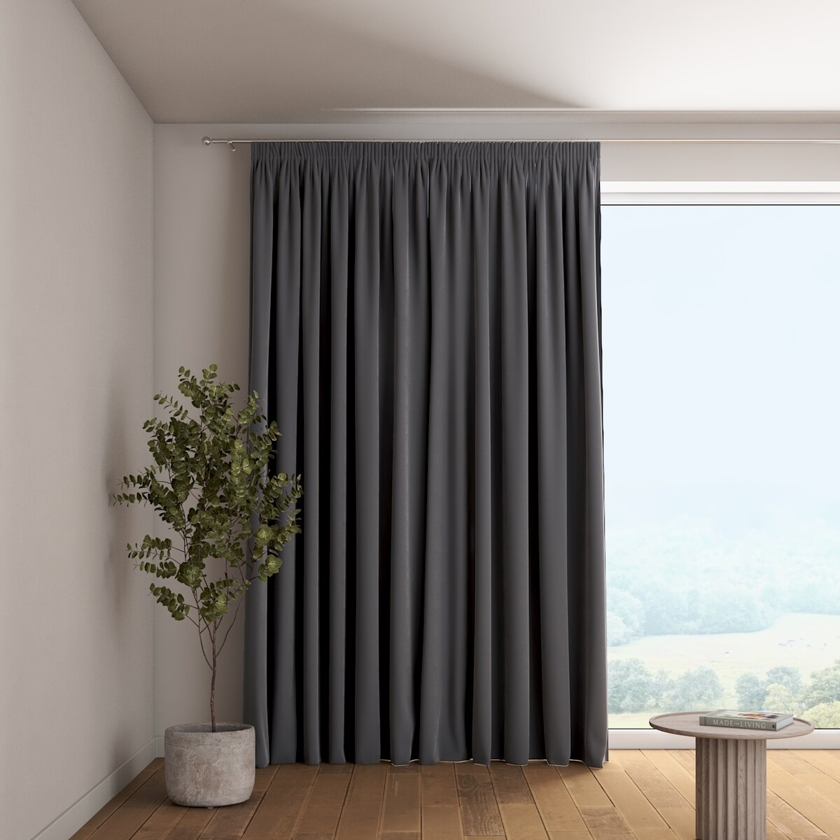 Zasłona na taśmie marszczącej 1 szt. 130x245 grafitowy szary