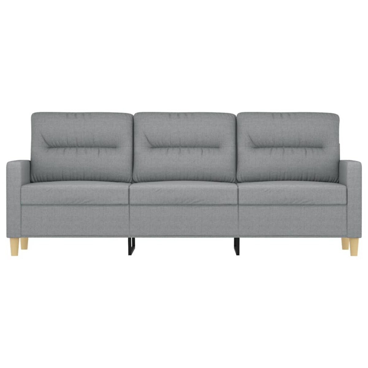 vidaXL Sofa 3-osobowa, jasnoszara, 180 cm, tapicerowana tkaniną