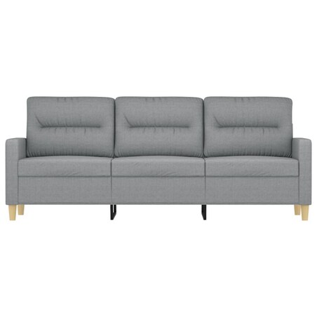 vidaXL Sofa 3-osobowa, jasnoszara, 180 cm, tapicerowana tkaniną