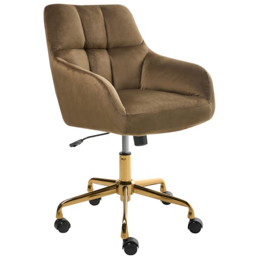 Krzesło obrotowe PALMDALE Welur Brązowy