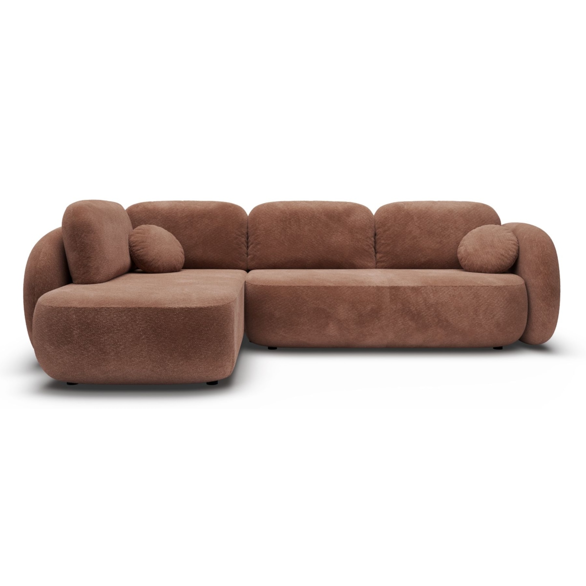 Nowoczesny Narożnik rozkładany OLIVIO II, lewy, brązowy