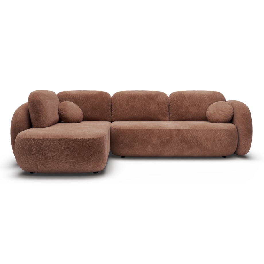 Nowoczesny Narożnik rozkładany OLIVIO II, lewy, brązowy