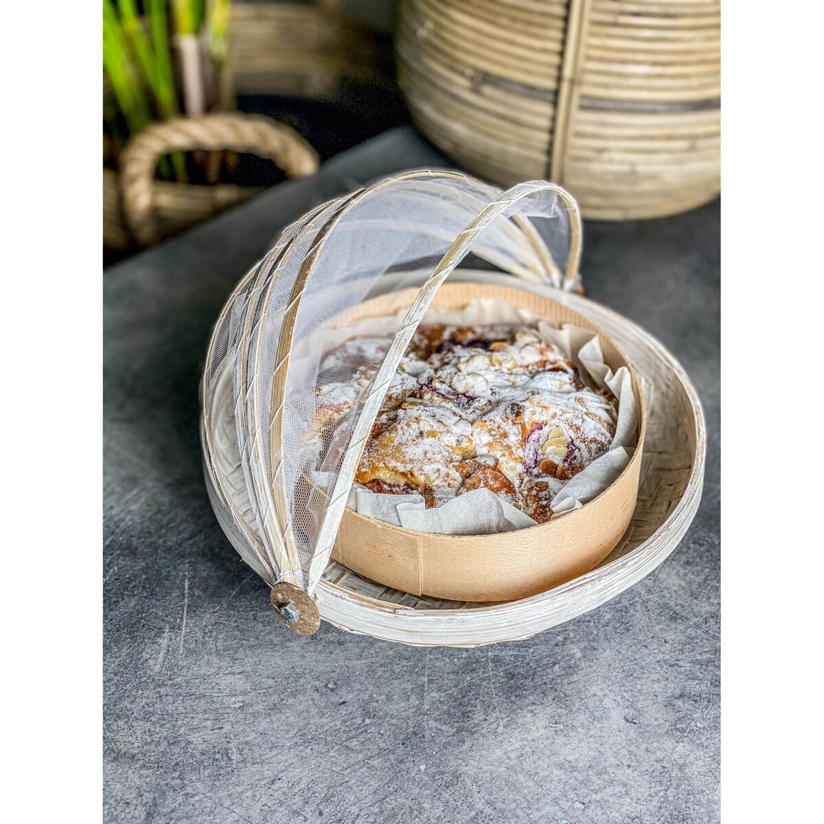 TACA BAMBUSOWA ROYAL L BIAŁA