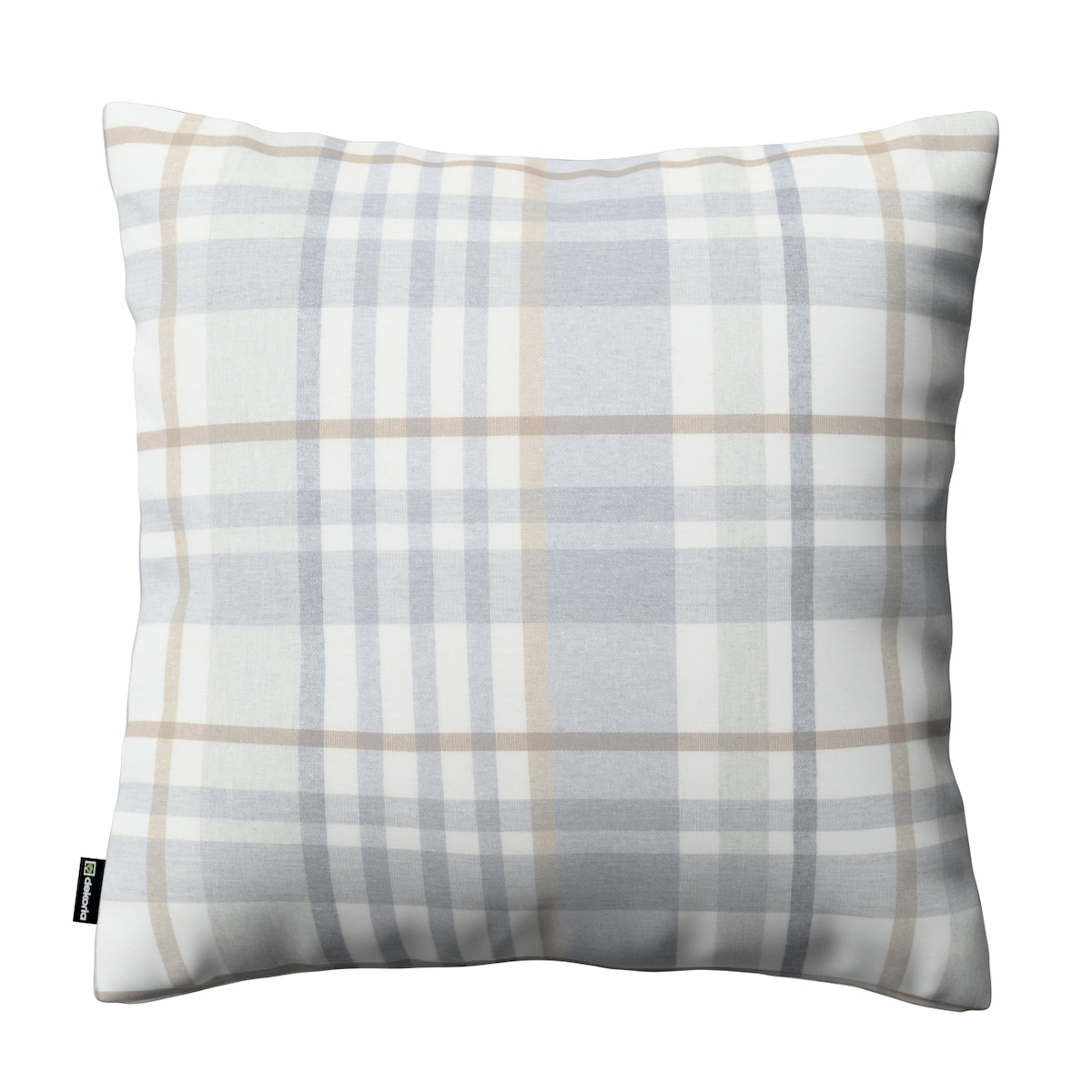 Poszewka Kinga na poduszkę 50x50 kratka beżowo-szary melanż