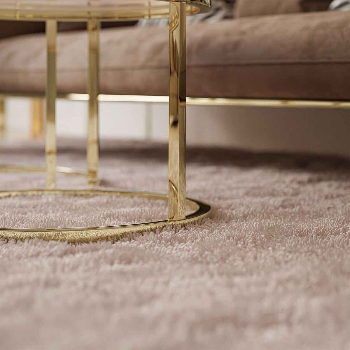 Okrągły stolik kawowy CIRI 2w1 złoty chrom biały połysk