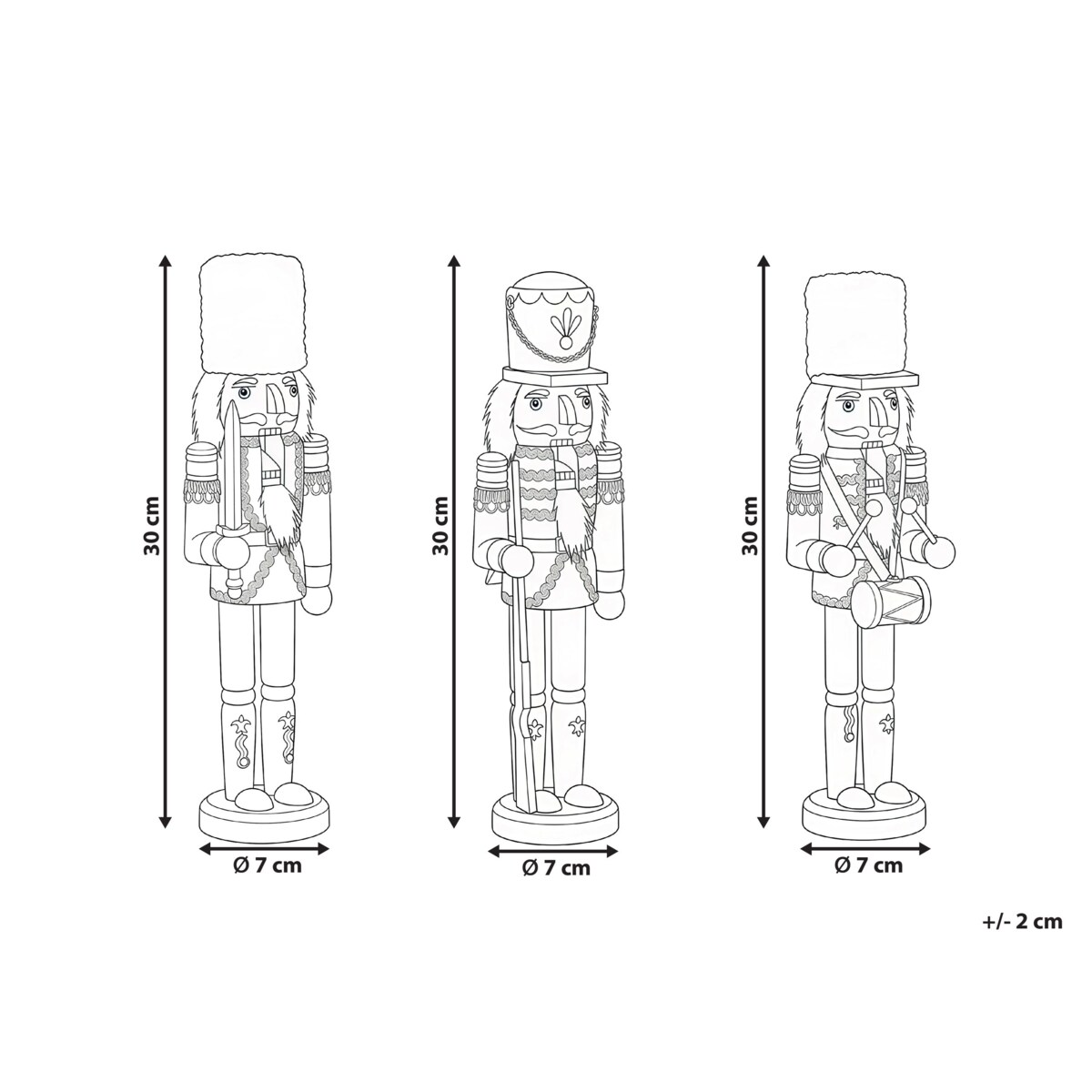 Figurka dekoracyjna LAGAN Dziadek do orzechów 30 cm Czerwony