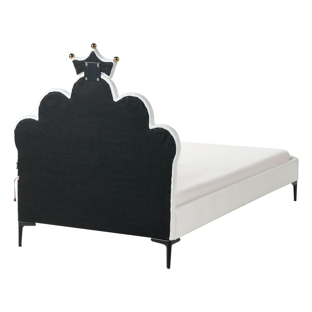 Łóżko Welur RUBIAN 90 x 200 cm Z LED Biały