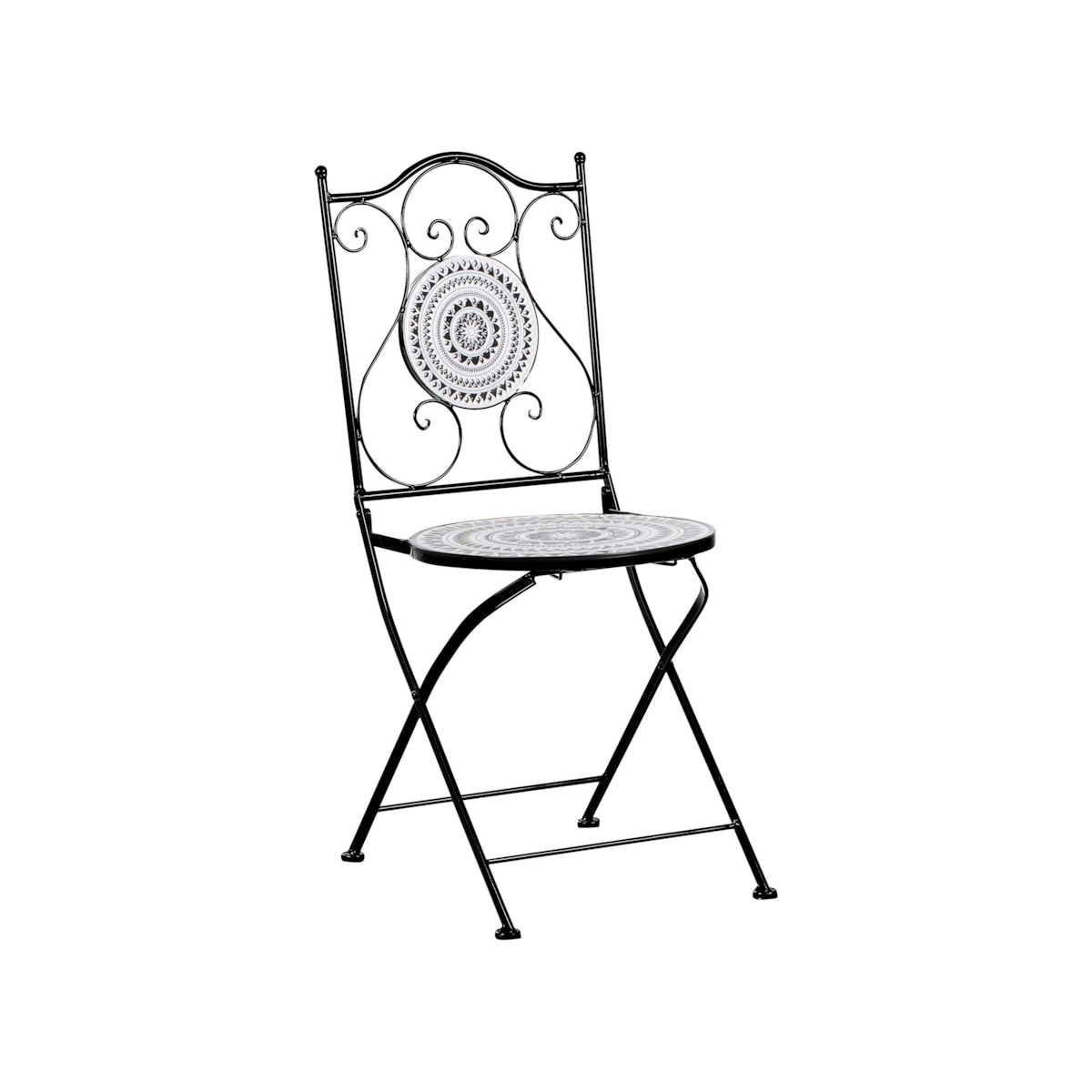 Zestaw mebli balkonowych Składane COMISO Metal Czarny/ biały