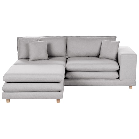 Sofa dla 2 osób HEDEN Szary z otomaną