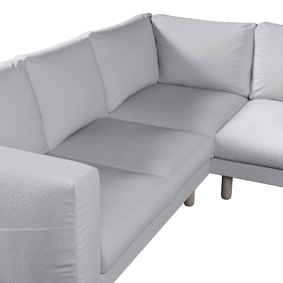 Pokrowiec na sofę narożną Norsborg 4-osobową, biała bukla, 213 x 213 x 85 cm, Boucle Teddy