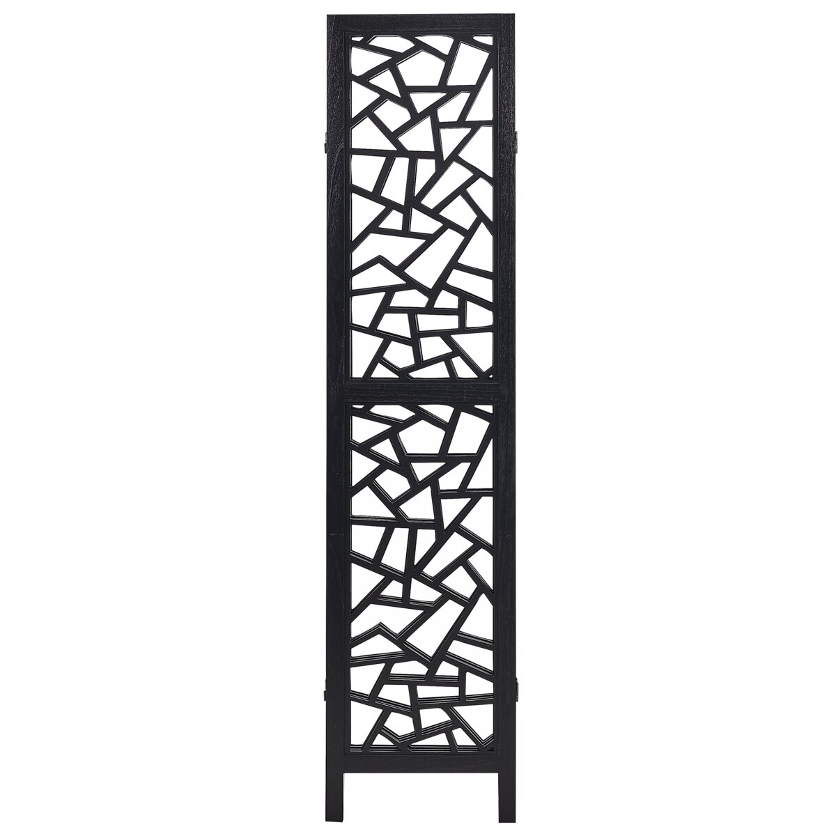 4-panelowy składany parawan pokojowy drewniany 170 x 163 cm czarny PIANLARGO