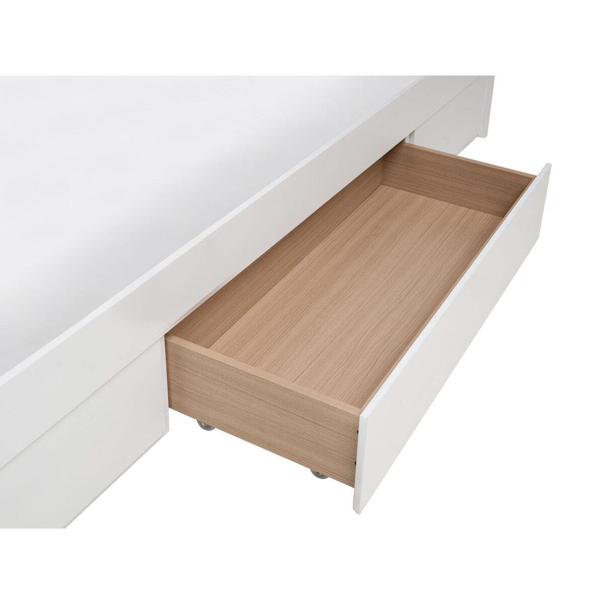 Łóżko z szufladami bez zagłówka Drewno GIAT 180 x 200 cm Biały