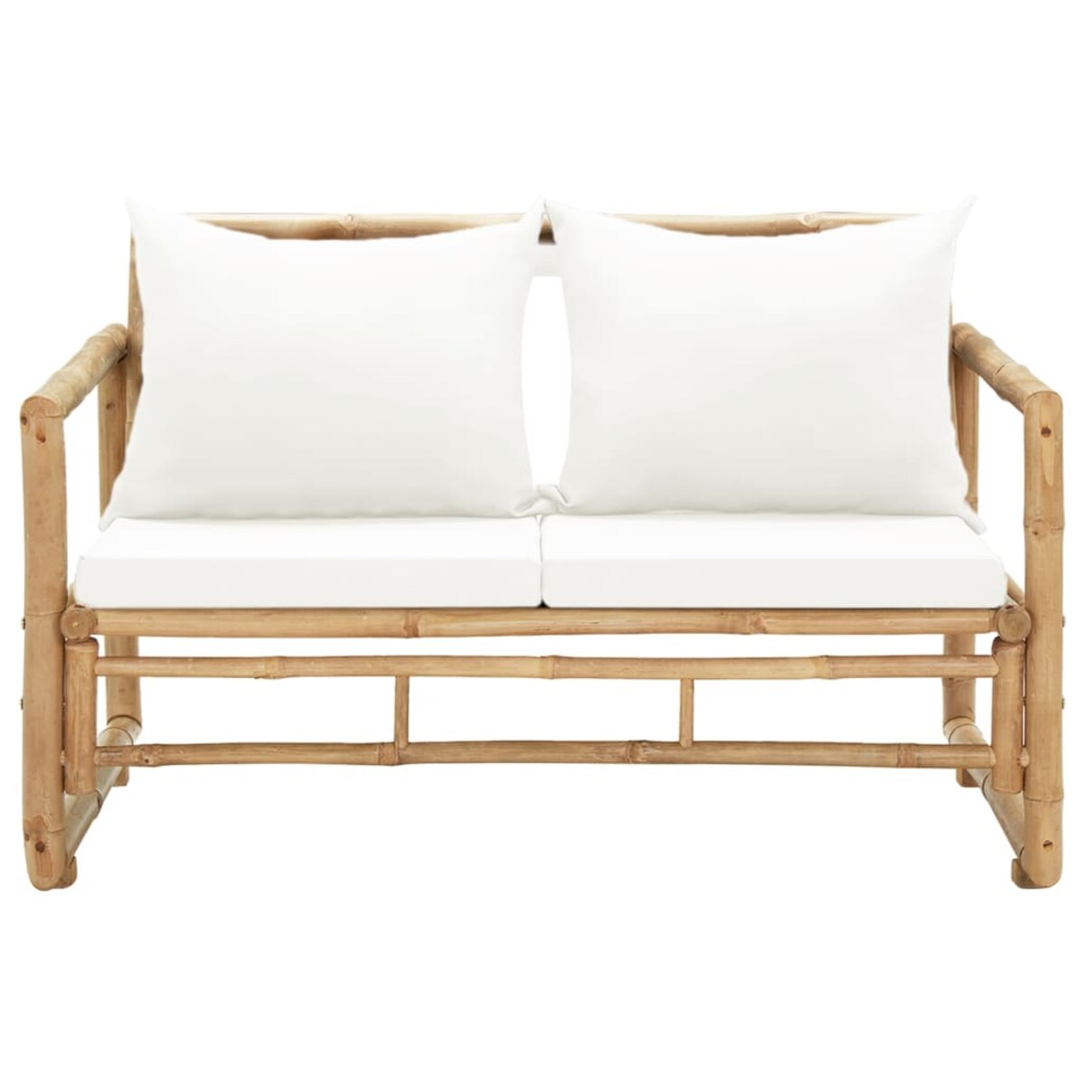 vidaXL 2-osobowa sofa ogrodowa z poduszkami, bambus