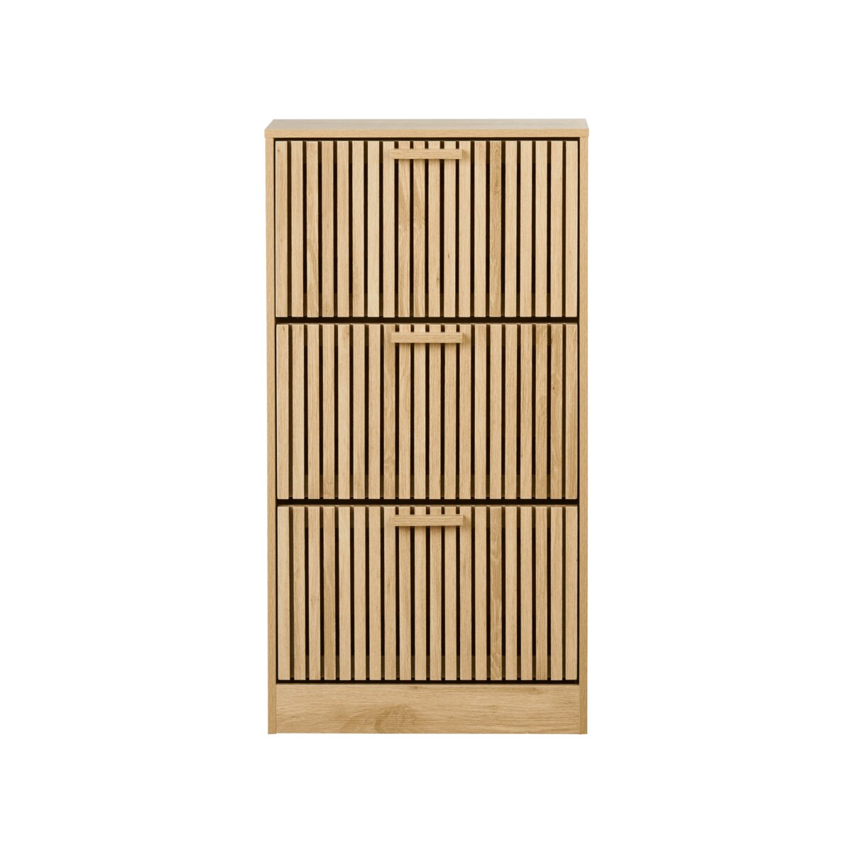 Szafka na buty 3 przegrody jasne drewno LYNWOOD