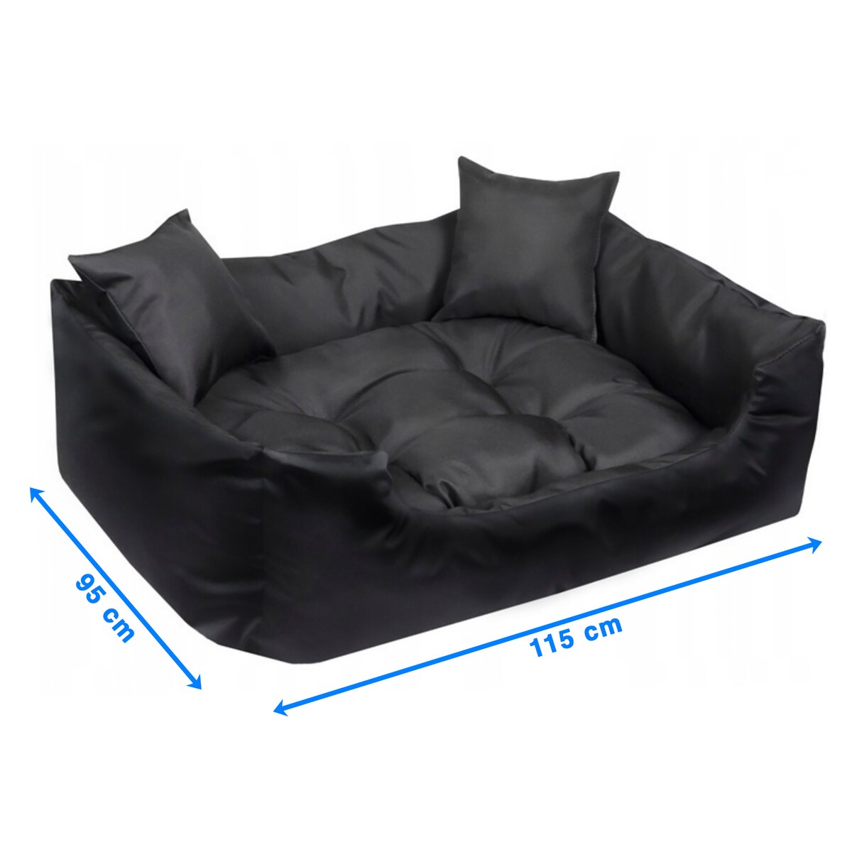 Legowisko Dla Psa Wodoodporne Posłanie Kanapa Sofa 115X95 Cm Czarne