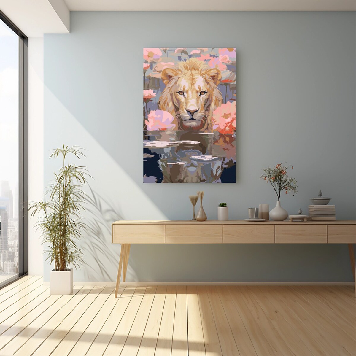 Malowanie po numerach, zestaw DIY – LEW 40x50 cm- Produkt PL