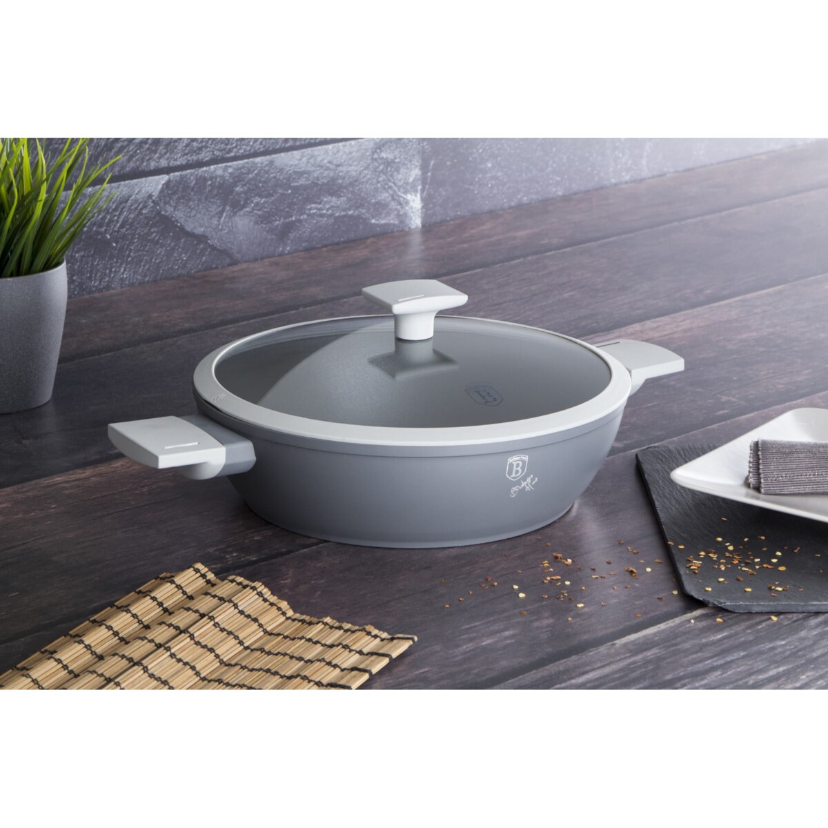 Garnek niski tytanowy 28cm 3.8L BERLINGER HAUS Aspen