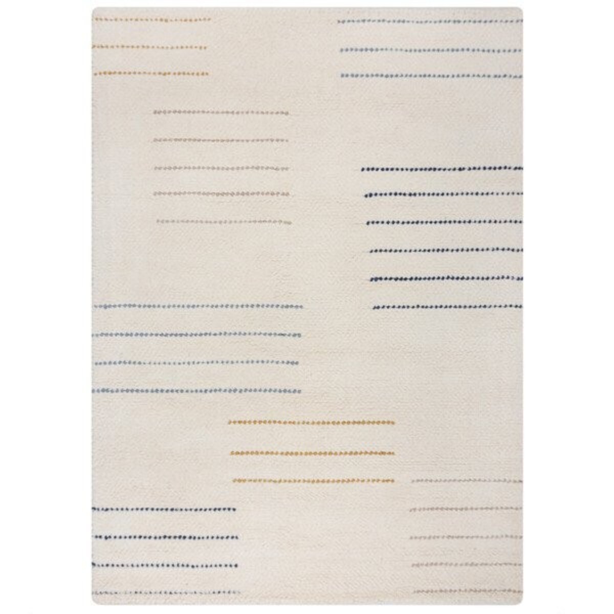 Dywan Wełniany Dottie Geometric Niebieski/Wielokolorowy 120x170