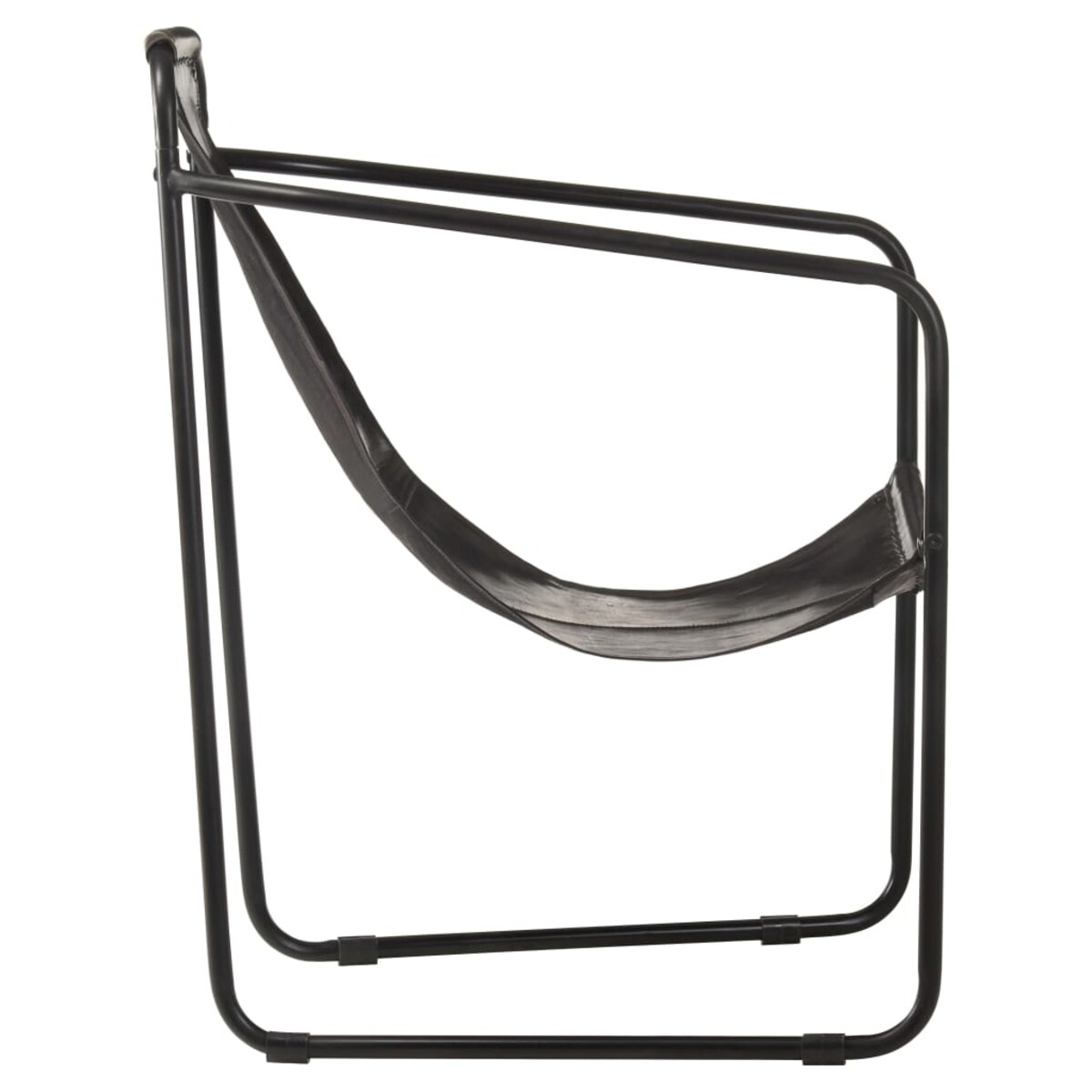 vidaXL Fotel wypoczynkowy, czarny, skóra naturalna