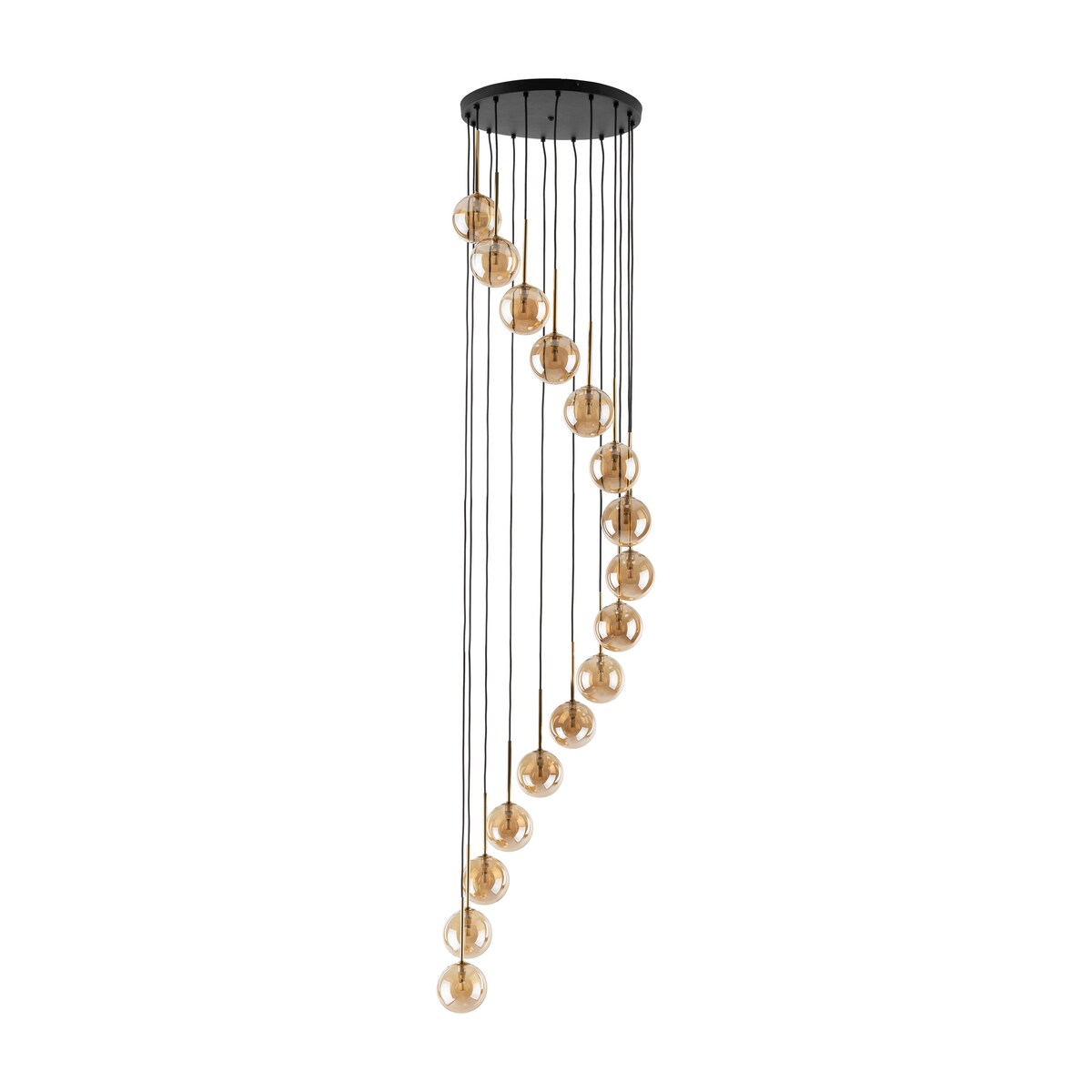 Lampa wisząca TK Lighting AURORA GOLD 6023 16xG9 czarno-złota szkło bursztynowe regulowana