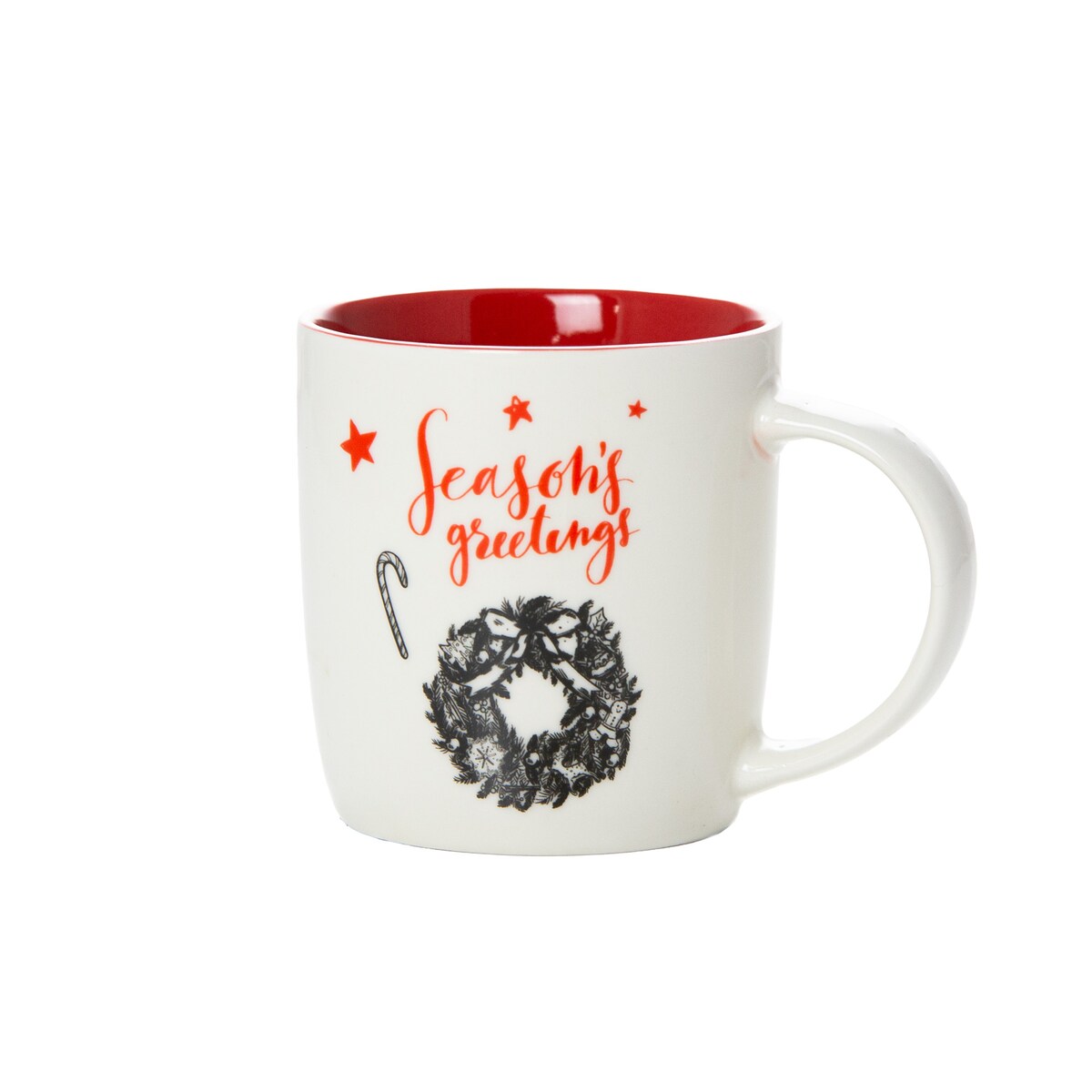 Kubek Świąteczny Na Prezent Ceramiczny Boże Narodzenie 370 Ml Biały Ceramiczny Stroik