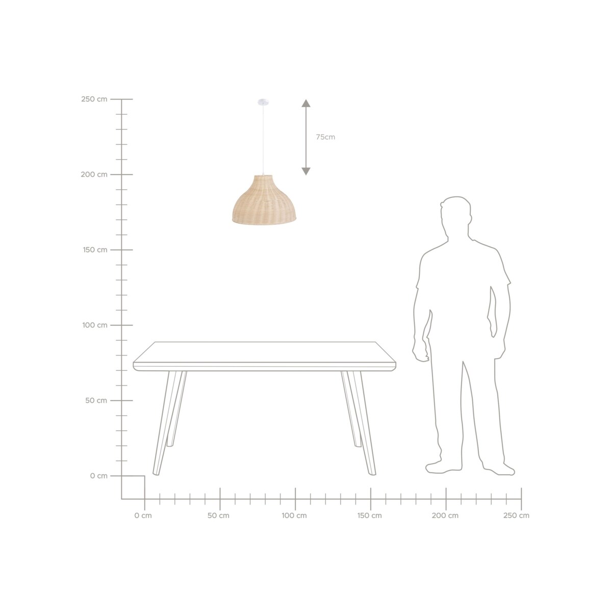 Lampa wisząca rattanowa naturalna MILLIAN