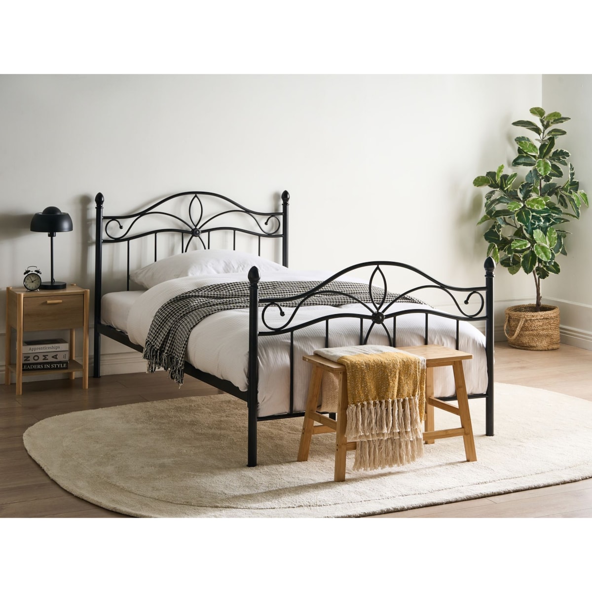 Łóżko Metal ANTLIA 120 x 200 cm Czarny