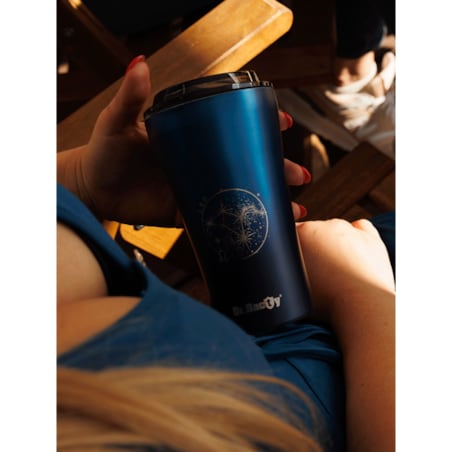 Kubek termiczny na kawę Dr.Bacty Apollo 2.0 "Lew" - 360 ml - Monaco Blue