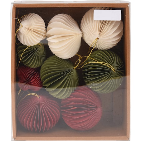 Ozdoby na choinkę z papieru, Ø 8 cm