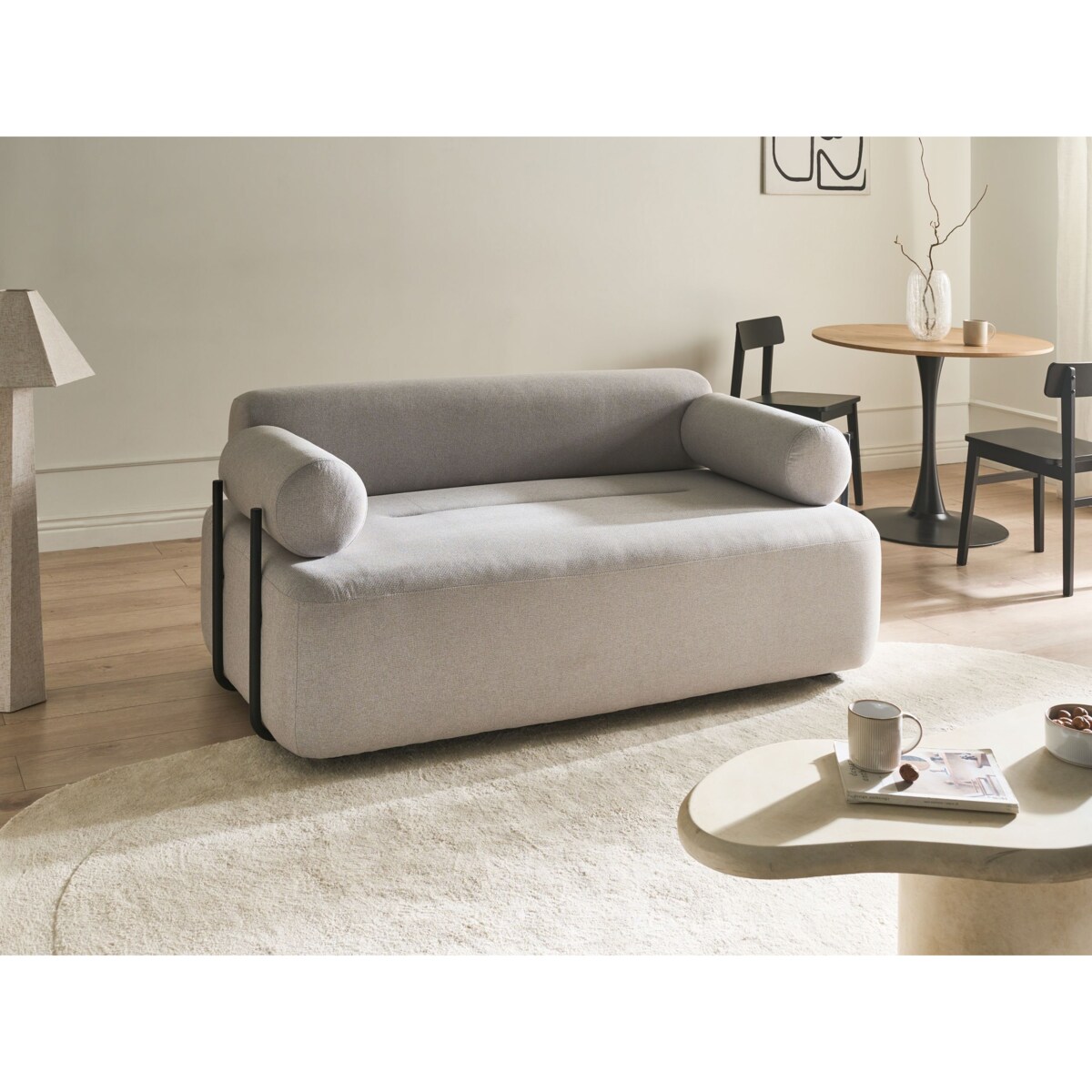 Sofa dla 2 osób ELVA Jasnoszary