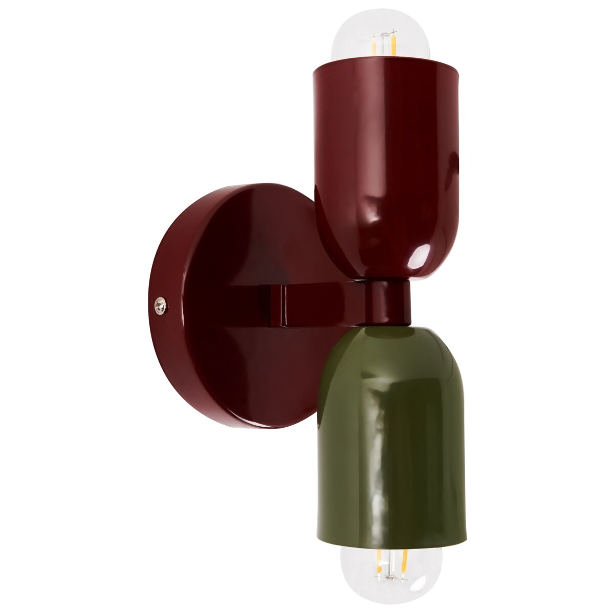 Zestaw 2 lamp ściennych TOPI Metal Czerowny/ zielony