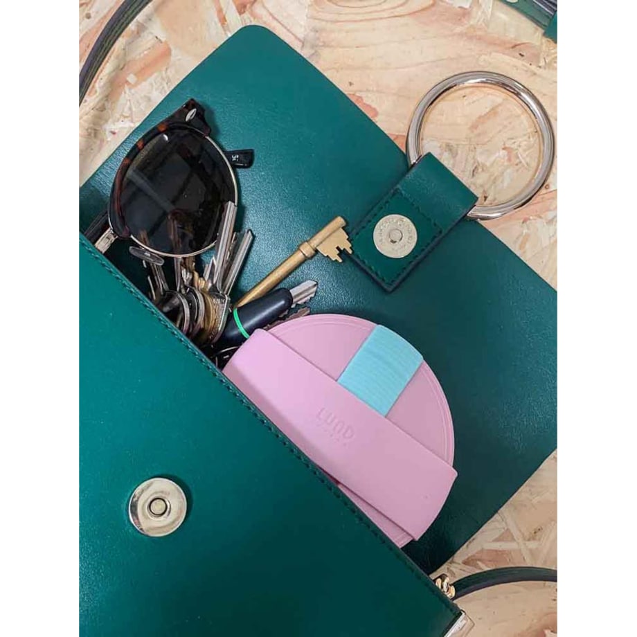 Składany, silikonowy kubek różowy, 350 ml, Lund London