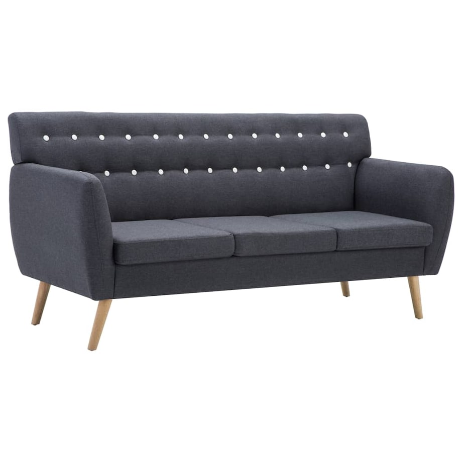 vidaXL 3-osobowa sofa tapicerowana tkaniną, 172x70x82 cm, ciemnoszara
