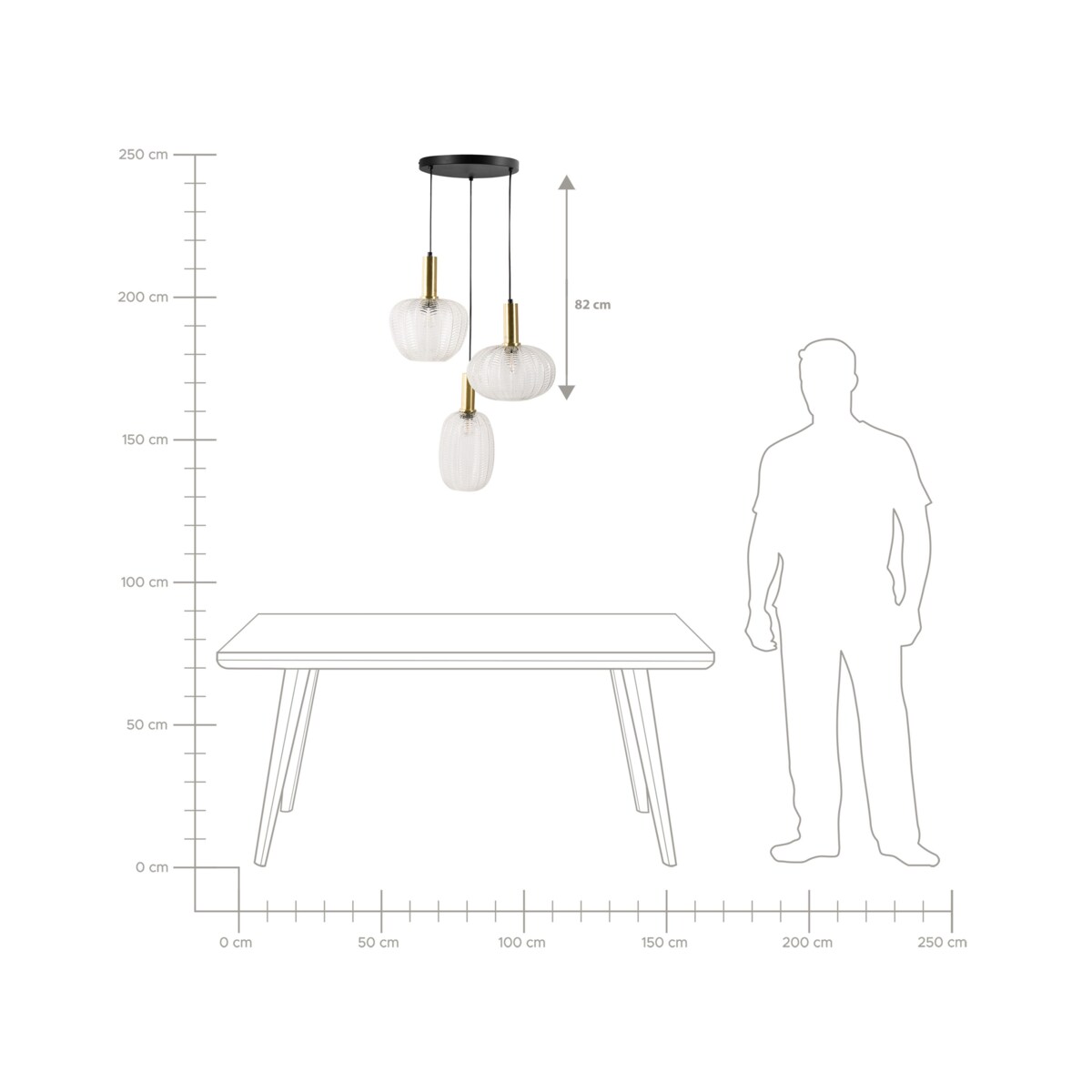Lampa wisząca NJORO Szkło Przezroczysty
