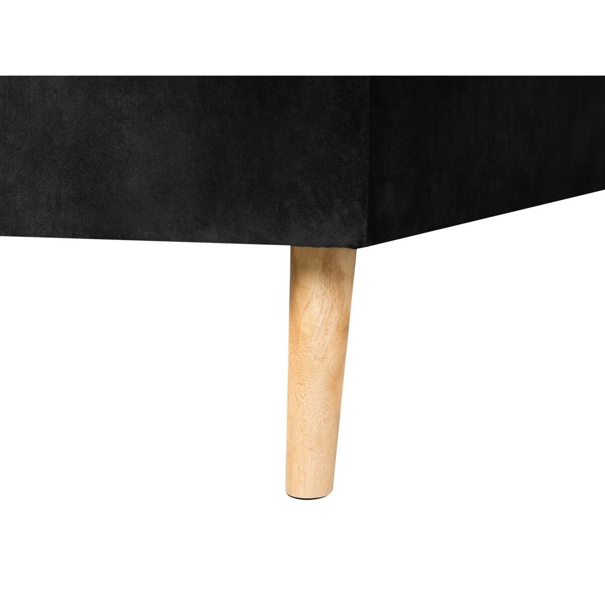 Narożnik welurowy prawostronny rozkładany czarny VADSO