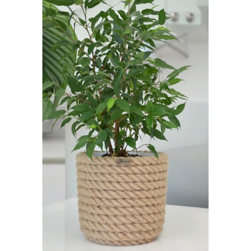 21 BOHO jutowa osłonka na doniczkę koszyk naturalny lina z trawy plecionej JUTA styl skandynawski etno loft wzór 21/200