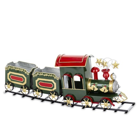 Dekoracja - metalowy pociąg DENSHA 32x78 cm